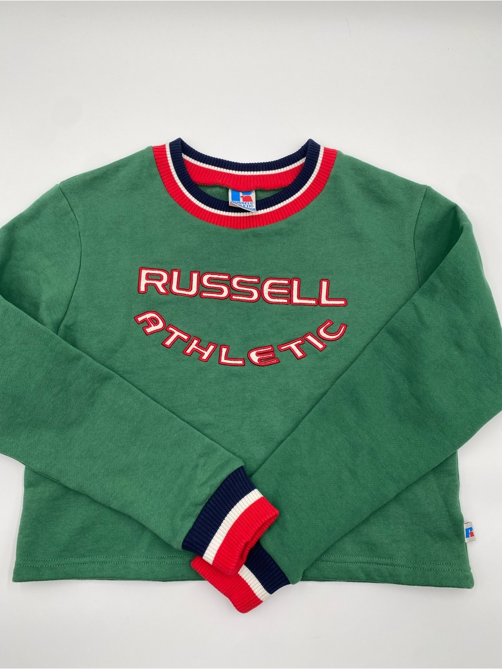 Russell Athletic Vintage Striped Crewneck Fleece EUC